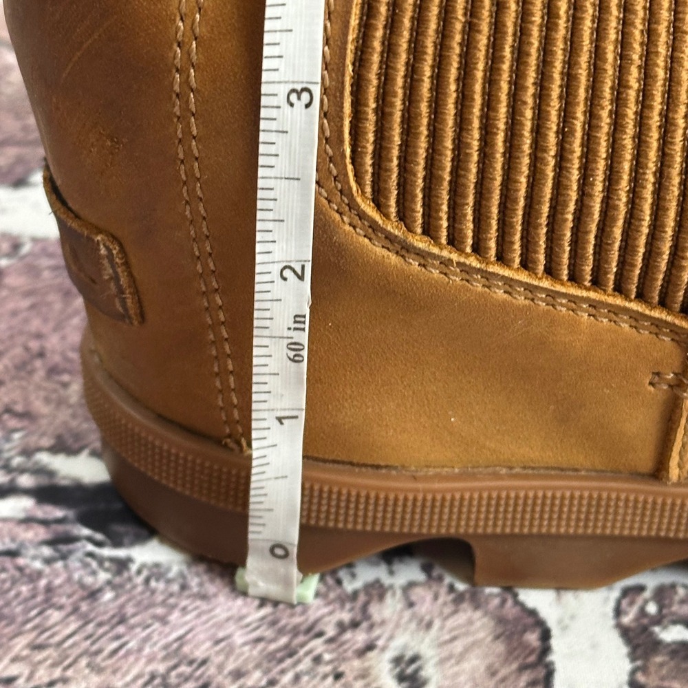 Sorel Women's Wedge Ankle Boots‎ Tan Leather Elastic Side Size 10.5 - Picture 15 of 16